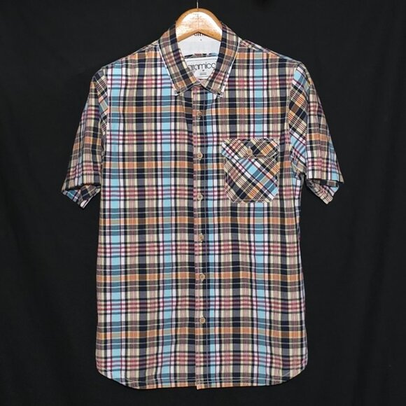 Gramicci Men's 100% Cotton Wood Buttons SS BF Shirt - Multi Plaid - Sz M* - Picture 1 of 5